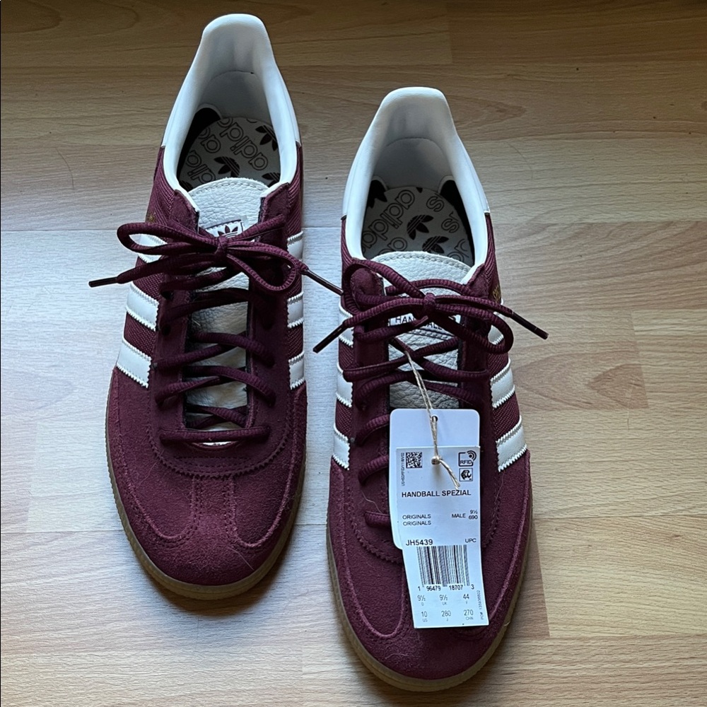 Adidas Spezial Men's Burgundy and White Sneakers